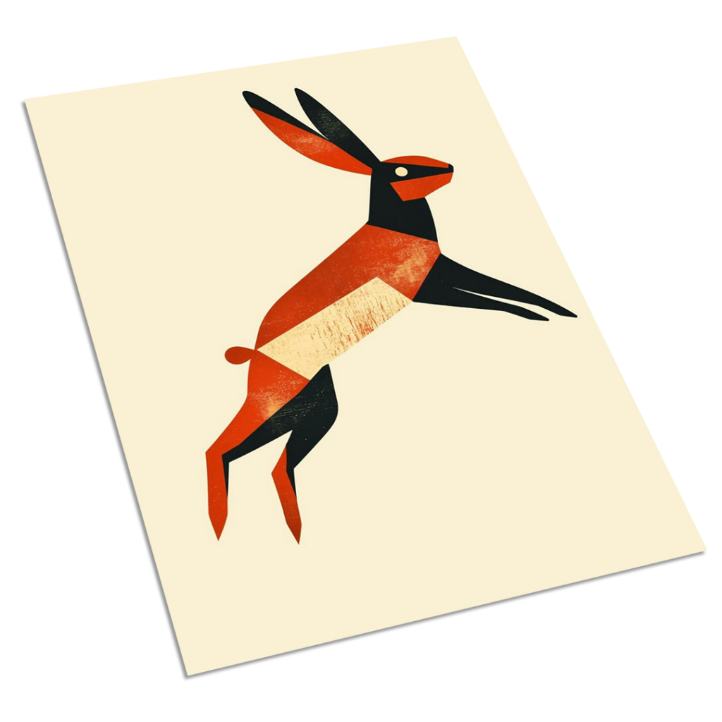 Rabbit in Motion - Line Bunny